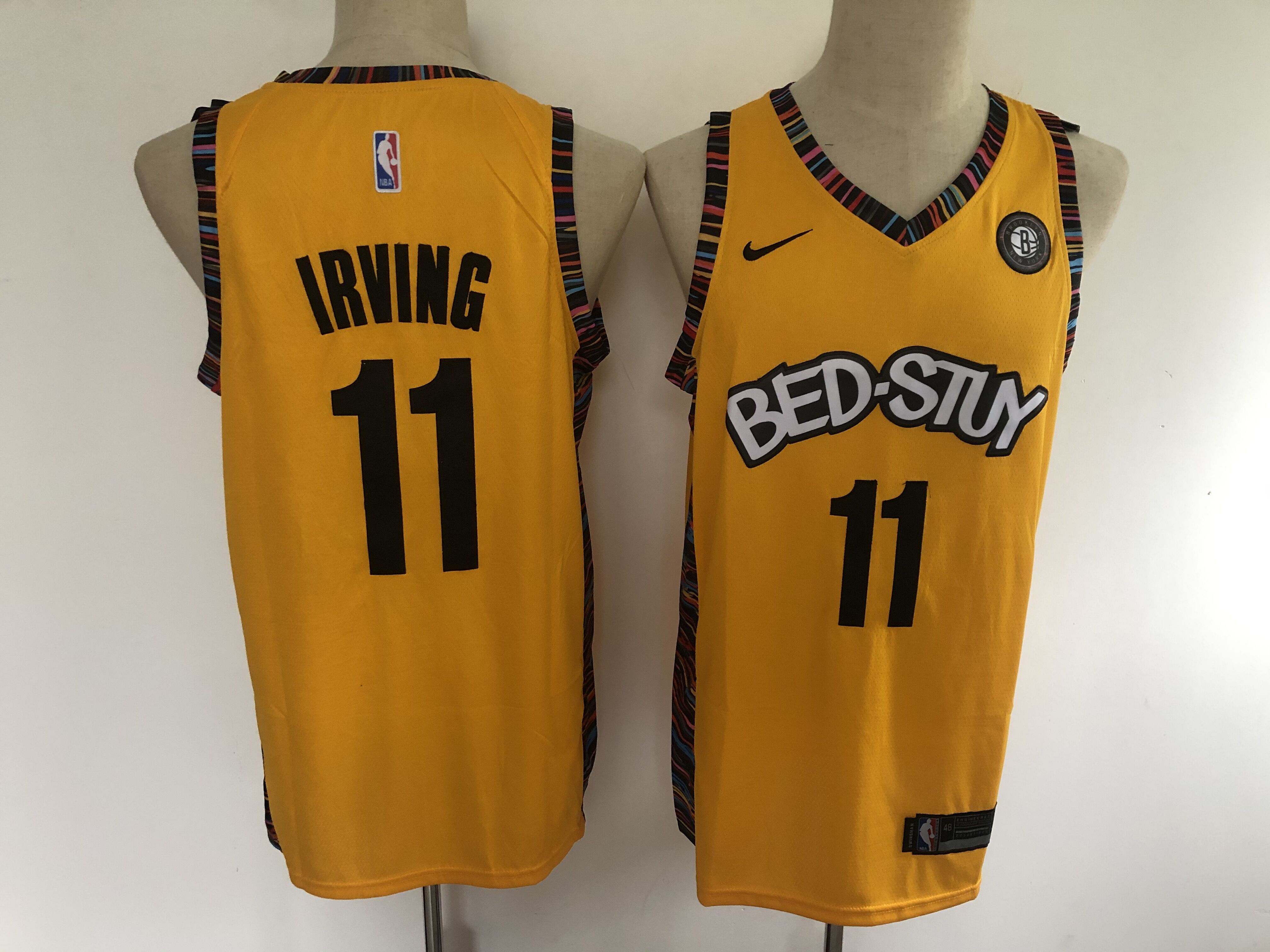 2020 Men Brooklyn Nets #11 Irving yellow Nike Game NBA Jerseys->brooklyn nets->NBA Jersey